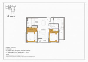 Thiết kế căn 2 phòng ngủ S1 chung cư Seasons Avenue A101