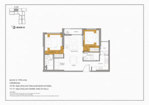 Thiết kế căn 2 phòng ngủ S1 chung cư Seasons Avenue A104