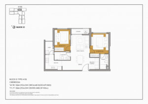 Thiết kế căn 2 phòng ngủ S1 chung cư Seasons Avenue A105