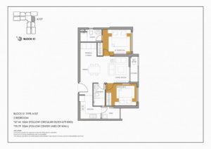 Thiết kế căn 2 phòng ngủ S1 chung cư Seasons Avenue A107