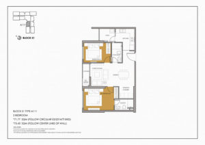 Thiết kế căn 2 phòng ngủ S1 chung cư Seasons Avenue A111